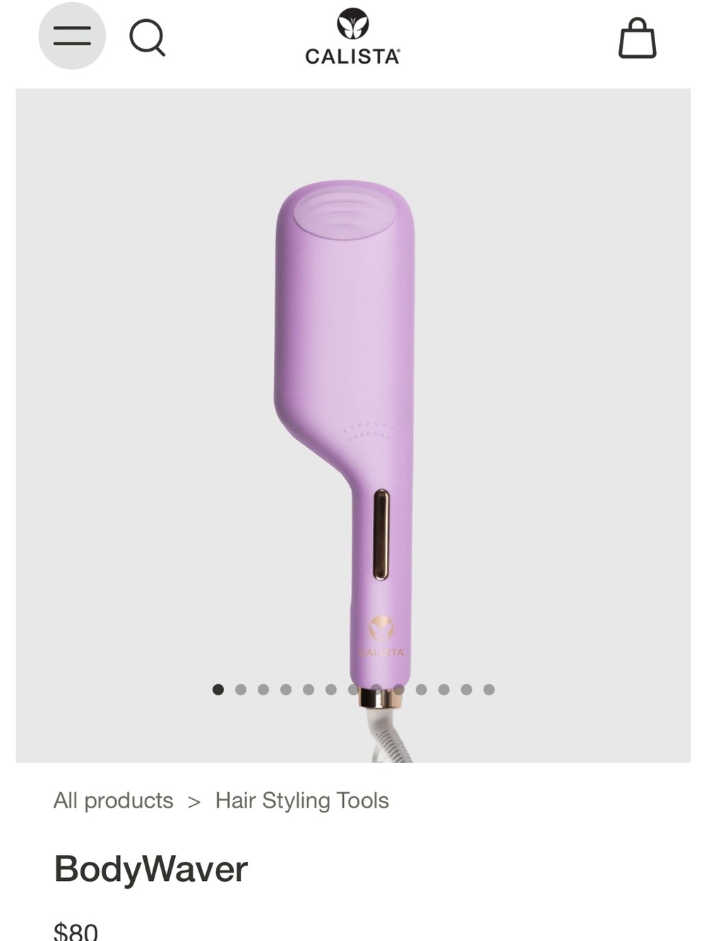 Calista BodyWaver Hair Styling Tool -vintage violet new